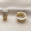 Argolla Huggie 02.267.0100.16 Oro Laminado, con Zirconia Cubica Blanca, Pulido, Tono Dorado