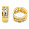 Argolla Huggie 02.267.0100.16 Oro Laminado, con Zirconia Cubica Blanca, Pulido, Tono Dorado