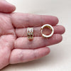 Argolla Huggie 02.267.0100.1.16 Oro Laminado, con Zirconia Cubica Granate y Blanca, Pulido, Tono Dorado