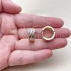 Argolla Huggie 02.267.0100.3.16 Oro Laminado, con Zirconia Cubica Amatista y Blanca, Pulido, Tono Dorado