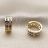 Argolla Huggie 02.267.0100.3.16 Oro Laminado, con Zirconia Cubica Amatista y Blanca, Pulido, Tono Dorado