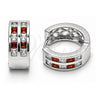 Argolla Huggie 02.267.0100.6.16 Oro Laminado Blanco, con Zirconia Cubica Granate y Blanca, Pulido, Rodinado