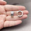 Argolla Huggie 02.267.0100.8.16 Rodio Laminado, con Zirconia Cubica Amatista y Blanca, Pulido, Rodinado