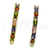 Argolla Huggie 02.267.0102.25 Oro Laminado, con Zirconia Cubica Multicolor, Pulido, Tono Dorado