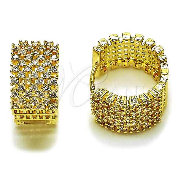 Argolla Huggie 02.267.0104.20 Oro Laminado, con Zirconia Cubica Blanca, Pulido, Tono Dorado
