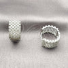 Argolla Huggie 02.267.0104.1.20 Rodio Laminado, con Zirconia Cubica Blanca, Pulido, Rodinado