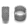 Argolla Huggie 02.267.0104.1.20 Rodio Laminado, con Zirconia Cubica Blanca, Pulido, Rodinado