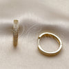 Argolla Huggie 02.267.0105.20 Oro Laminado, con Micro Pave Blanca, Pulido, Tono Dorado