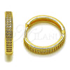 Argolla Huggie 02.267.0105.20 Oro Laminado, con Micro Pave Blanca, Pulido, Tono Dorado