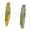 Argolla Huggie 02.267.0105.20 Oro Laminado, con Micro Pave Blanca, Pulido, Tono Dorado