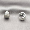Argolla Huggie 02.195.0165.1.15 Rodio Laminado, con Zirconia Cubica Blanca, Pulido, Rodinado