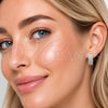 Argolla Huggie 02.267.0107.1.16 Rodio Laminado, con Micro Pave Blanca, Pulido, Rodinado