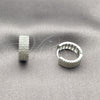 Argolla Huggie 02.267.0107.1.16 Rodio Laminado, con Micro Pave Blanca, Pulido, Rodinado