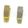 Argolla Huggie 02.267.0107.1.16 Rodio Laminado, con Micro Pave Blanca, Pulido, Rodinado