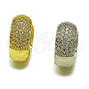 Argolla Huggie 02.267.0108.16 Oro Laminado, con Micro Pave Blanca, Pulido, Tono Dorado