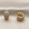 Argolla Huggie 02.267.0069.1.15 Oro Laminado, con Zirconia Cubica Blanca, Pulido, Tono Dorado
