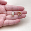 Argolla Huggie 02.267.0069.4.15 Oro Laminado, con Zirconia Cubica Zafiro Azul y Blanca, Pulido, Tono Dorado