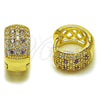 Argolla Huggie 02.267.0069.5.15 Oro Laminado, con Zirconia Cubica Amatista y Blanca, Pulido, Tono Dorado