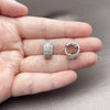 Argolla Huggie 02.267.0069.10.15 Rodio Laminado, con Zirconia Cubica Amatista y Blanca, Pulido, Rodinado