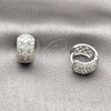 Argolla Huggie 02.267.0069.10.15 Rodio Laminado, con Zirconia Cubica Amatista y Blanca, Pulido, Rodinado