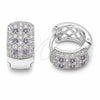 Argolla Huggie 02.267.0069.10.15 Rodio Laminado, con Zirconia Cubica Amatista y Blanca, Pulido, Rodinado