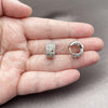 Argolla Huggie 02.267.0069.11.15 Rodio Laminado, con Zirconia Cubica Multicolor y Blanca, Pulido, Rodinado