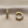 Argolla Huggie 02.267.0109.15 Oro Laminado, con Zirconia Cubica Blanca, Pulido, Tono Dorado