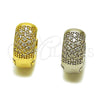 Argolla Huggie 02.267.0110.1.15 Rodio Laminado, con Micro Pave Blanca, Pulido, Rodinado