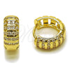 Argolla Huggie 02.267.0111.16 Oro Laminado, con Zirconia Cubica Blanca, Pulido, Tono Dorado