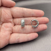 Argolla Huggie 02.267.0111.1.16 Rodio Laminado, con Zirconia Cubica Blanca, Pulido, Rodinado