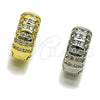 Argolla Huggie 02.267.0111.1.16 Rodio Laminado, con Zirconia Cubica Blanca, Pulido, Rodinado