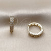 Argolla Huggie 02.267.0112.15 Oro Laminado, con Zirconia Cubica Blanca, Pulido, Tono Dorado