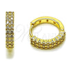 Argolla Huggie 02.267.0112.15 Oro Laminado, con Zirconia Cubica Blanca, Pulido, Tono Dorado