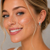 Argolla Huggie 02.267.0113.1.14 Rodio Laminado, con Micro Pave Blanca, Pulido, Rodinado