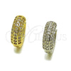 Argolla Huggie 02.267.0113.1.14 Rodio Laminado, con Micro Pave Blanca, Pulido, Rodinado