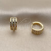 Argolla Huggie 02.267.0114.14 Oro Laminado, con Zirconia Cubica Blanca, Pulido, Tono Dorado