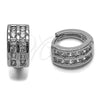 Argolla Huggie 02.267.0114.1.14 Rodio Laminado, con Zirconia Cubica Blanca, Pulido, Rodinado