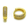 Argolla Huggie 02.267.0115.14 Oro Laminado, con Micro Pave Blanca, Pulido, Tono Dorado