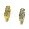 Argolla Huggie 02.267.0115.1.14 Rodio Laminado, con Micro Pave Blanca, Pulido, Rodinado