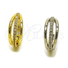 Argolla Huggie 02.267.0116.15 Oro Laminado, con Micro Pave Blanca, Pulido, Tono Dorado