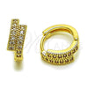 Argolla Huggie 02.267.0117.15 Oro Laminado, con Zirconia Cubica Blanca, Pulido, Tono Dorado