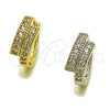 Argolla Huggie 02.267.0117.15 Oro Laminado, con Zirconia Cubica Blanca, Pulido, Tono Dorado