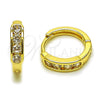 Argolla Huggie 02.267.0118.15 Oro Laminado, con Zirconia Cubica Blanca, Pulido, Tono Dorado