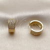 Argolla Huggie 02.267.0119.15 Oro Laminado, con Micro Pave Blanca, Pulido, Tono Dorado
