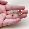Argolla Huggie 02.267.0119.1.15 Oro Laminado, con Micro Pave Granate y Blanca, Pulido, Tono Dorado