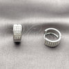Argolla Huggie 02.267.0119.7.15 Rodio Laminado, con Micro Pave Blanca, Pulido, Rodinado