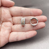 Argolla Huggie 02.267.0119.8.15 Rodio Laminado, con Micro Pave Granate y Blanca, Pulido, Rodinado