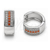 Argolla Huggie 02.267.0119.8.15 Oro Laminado Blanco, con Micro Pave Granate y Blanca, Pulido, Rodinado