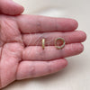Argolla Huggie 02.267.0120.12 Oro Laminado, con Micro Pave Blanca, Pulido, Tono Dorado