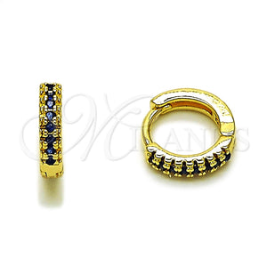 Argolla Huggie 02.267.0120.2.12 Oro Laminado, con Micro Pave Zafiro Azul, Pulido, Tono Dorado